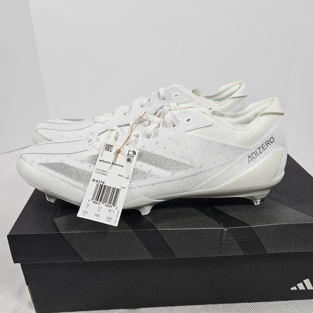 Adidas Adizero Electric Football Cleats White Silver IE4374 Mens 12.5 New - Picture 1 of 6